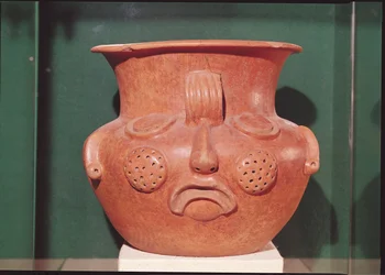 Globular Vase with a Face, from Kalminaljuy, Guatemala, Pre-Classic Period